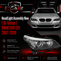 Complete Headlight (New) Assembly ( Bi-Xenon) Left 63127045691 & Right 63127045692 Compatible With BMW E60 E61 2007-2010