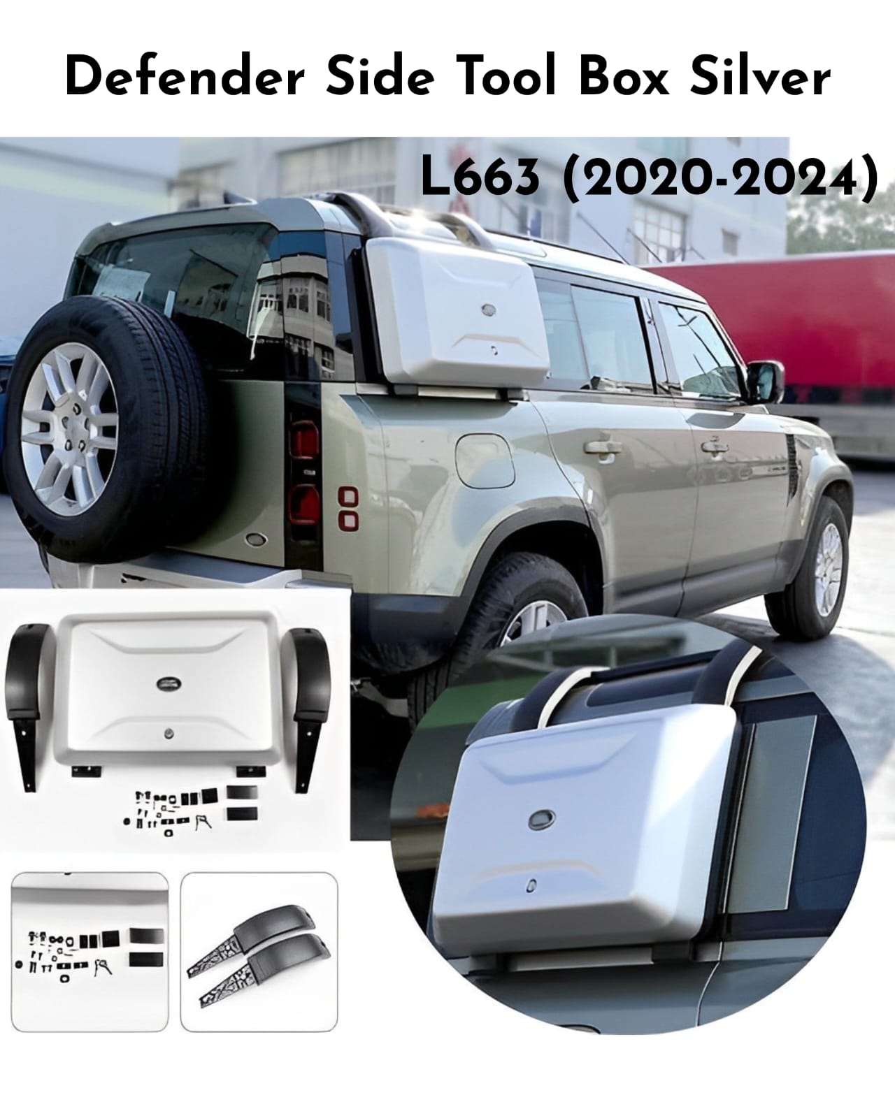 Side Tool Box (Silver) Compatible With Land Rover Defender L633 (2020-2024)
