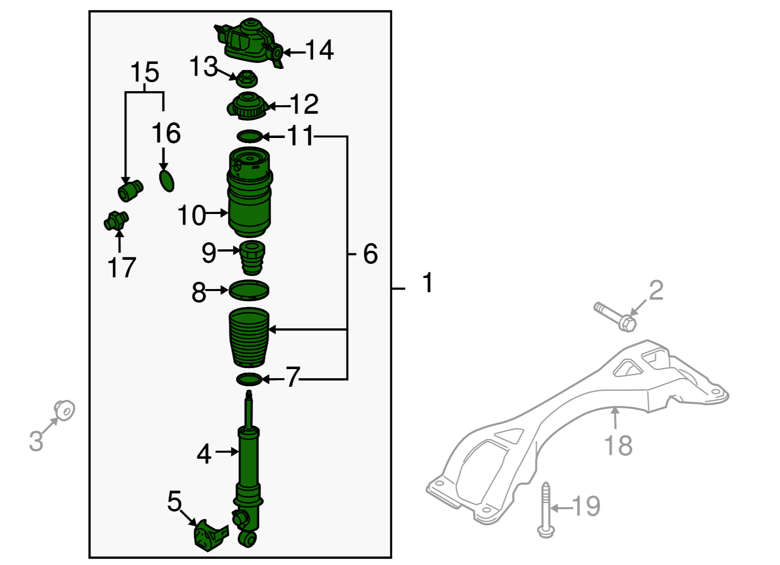 Rear Left Air Suspension Shock Absorber Strut 7L86160201 7L5616019D Compatible With AUDI Q7 (4LB)