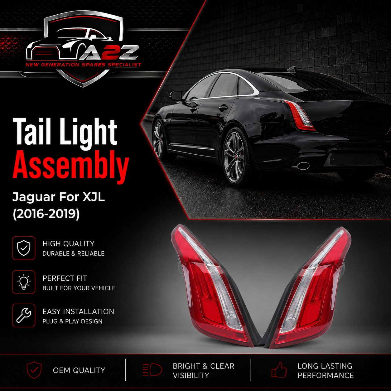 Complete Tail Light Assy Right C2D27016 Left C2D27018 Compatible With Jaguar  For XJL Tag No.13