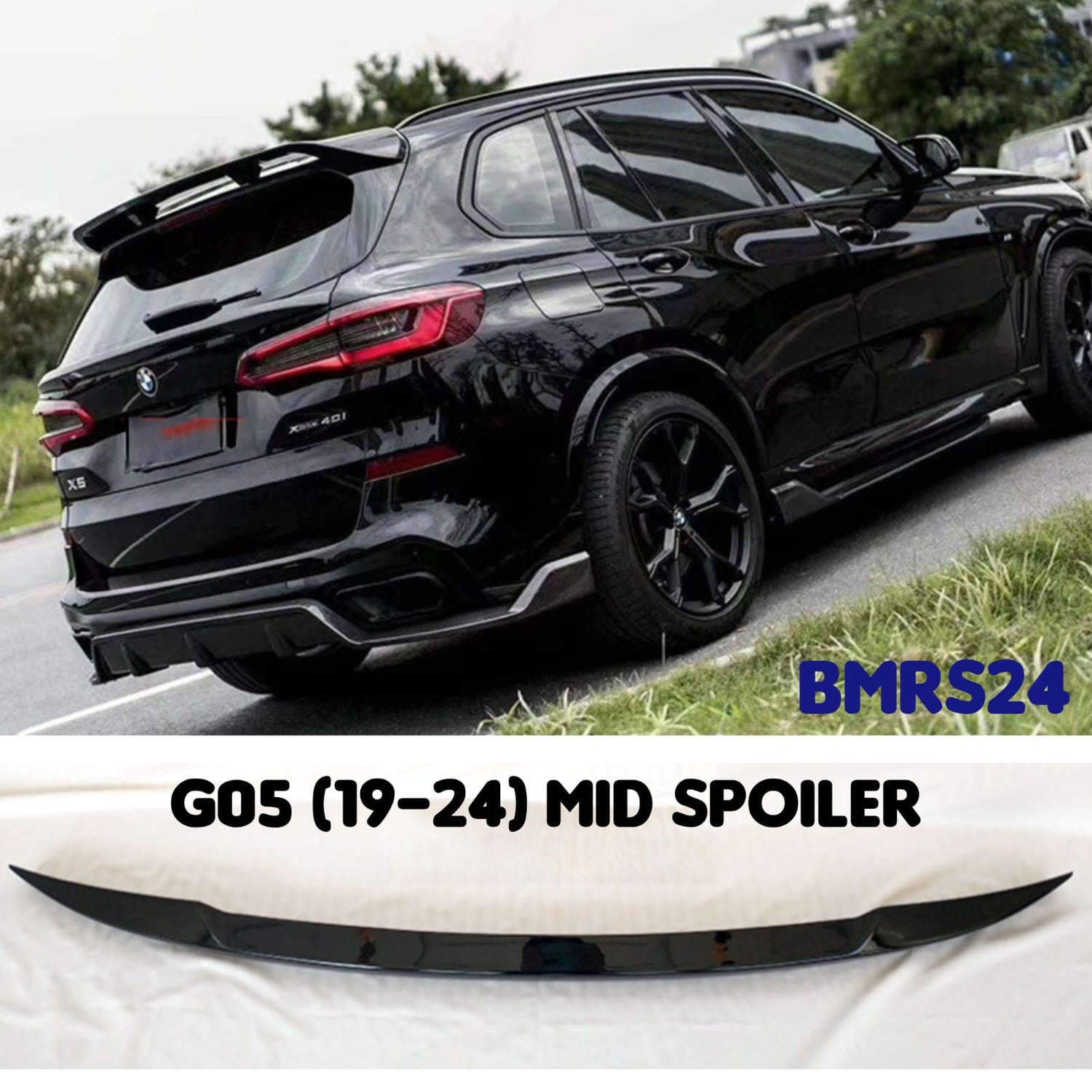Rear Mid Trunk Spoiler BMRS24 Compatible With BMW G05 (2019-24)