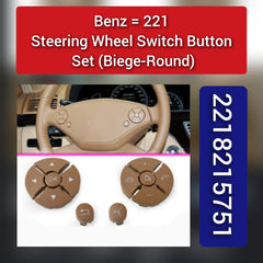 Beige-Round Steering Wheel Switch Control Buttons 2218215751 Compatible with MERCEDES BENZ S-CLASS W221