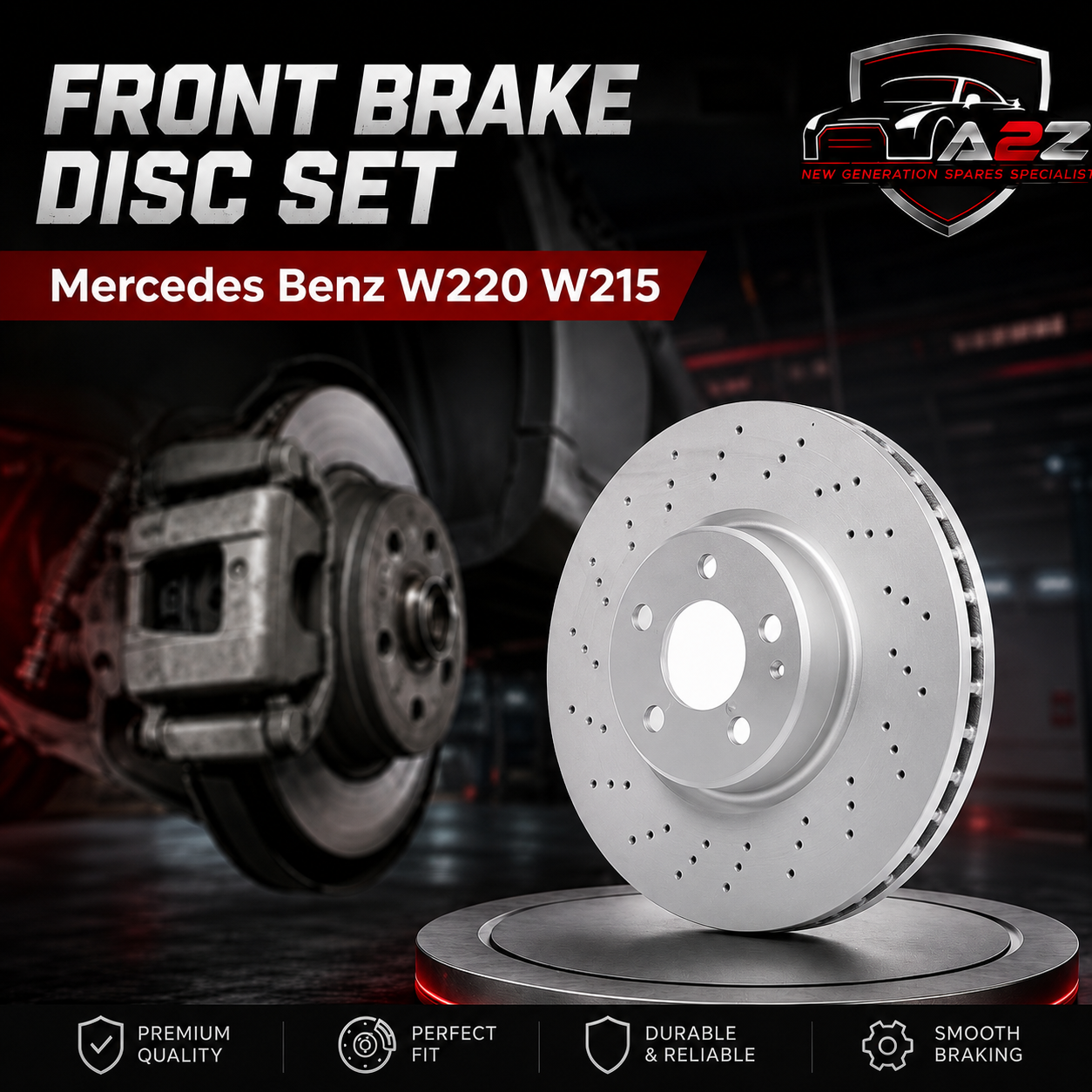 Front Brake Disc Set 2204212512 Compatible Wirh Mercedes Benz W220 W215