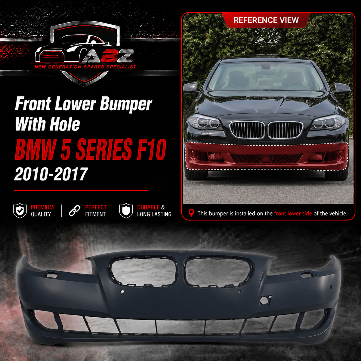Front Bumper 51117285961 Compatible With BMW  5 SERIES F10 2010-2017 Tag No.402