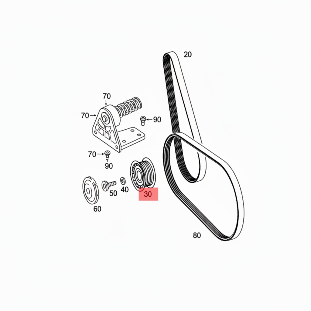 Belt Idler Pulley A0002020019 A6612003171 A0002020919 Compatible with MERCEDES-BENZ C-CLASS (W202) &  C-CLASS (W203) &  CLS (C219) & E-CLASS (W210)&  E-CLASS (W211) Tag no : 8