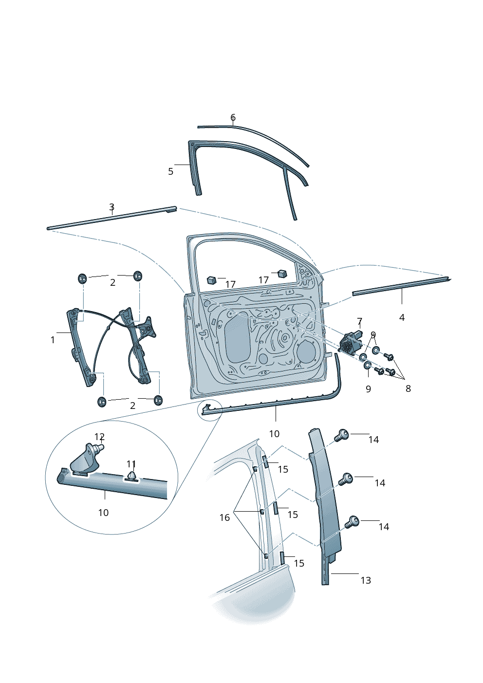 Front Left Power Window Regulator 5E0837461 5E0837461B 5ED837461 Compatible with SKODA OCTAVIA III (5E3, NL3, NR3)