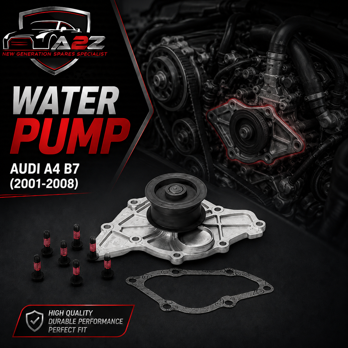 Water Pump 059121004E 059121004A 059121004B 059121004BX 059121004C 059121004CX 059121004D 059121004DX compatible With AUDI A4 B7 Tag-W-56