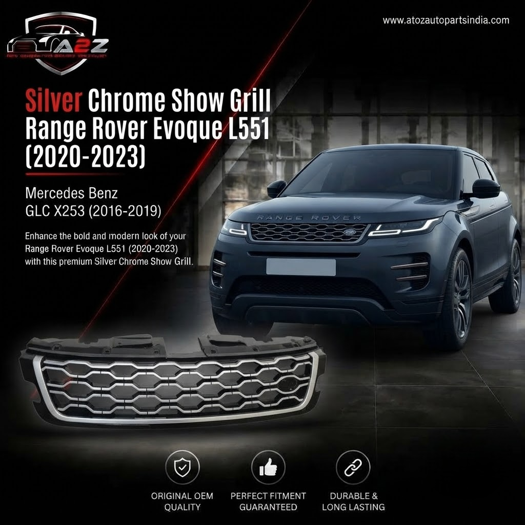 Silver Chrome Show Grill Compatible With Land Rover Range Rover Evoque L551 (2020-23) Tag 36