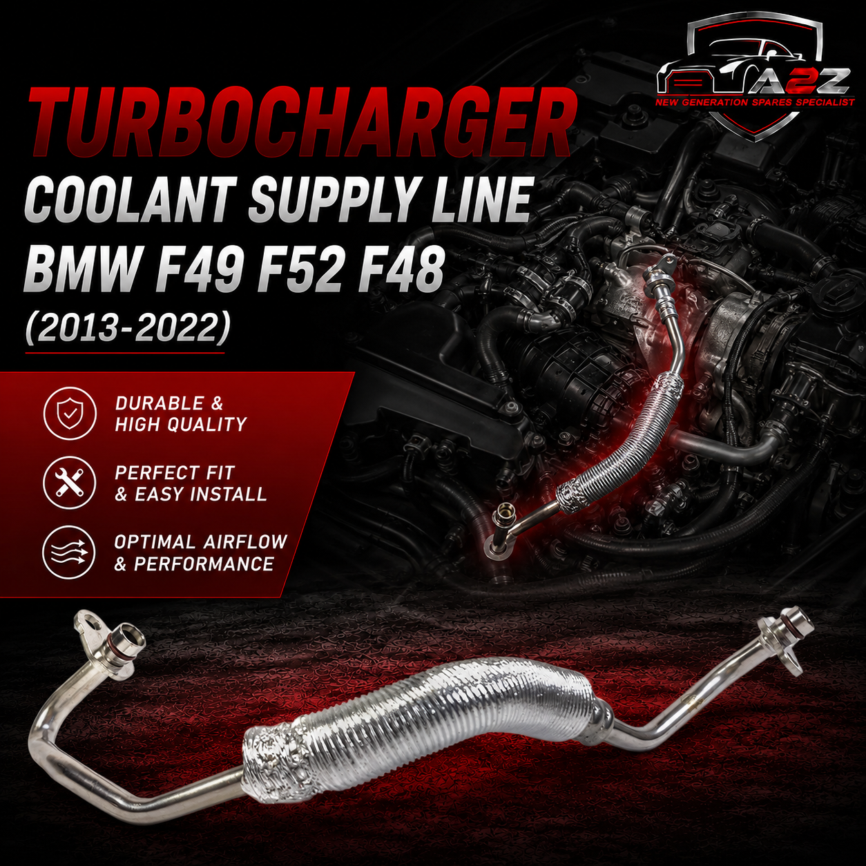 Turbocharger Coolant Supply Line 11537617532 11532379115 Compatible With BMW F49 F52 F48