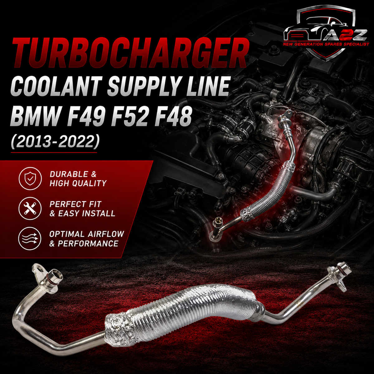 Turbocharger Coolant Supply Line 11537617532 11532379115 Compatible With BMW F49 F52 F48
