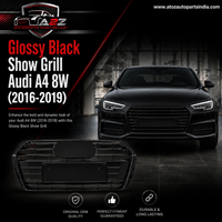 Glossy Black Show Grill A8WD853551ERN4 Compatible With Audi A4 8W (2016-2019) Tag No.22