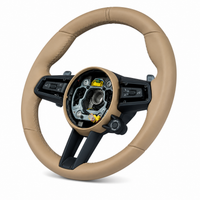 Beige Smooth Leather Steering Wheel Compatible With Porsche All Models