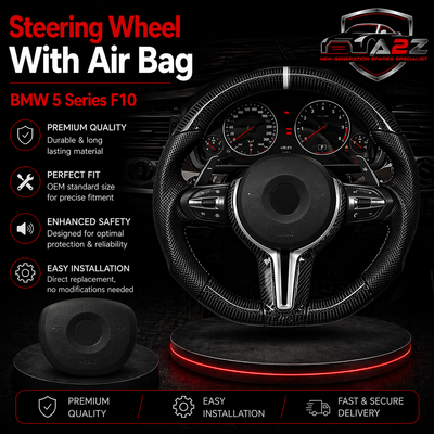 Carbon Fiber Steering Wheel With Air Bag (Big Hole) Compatible with BMW 5 Series F10
