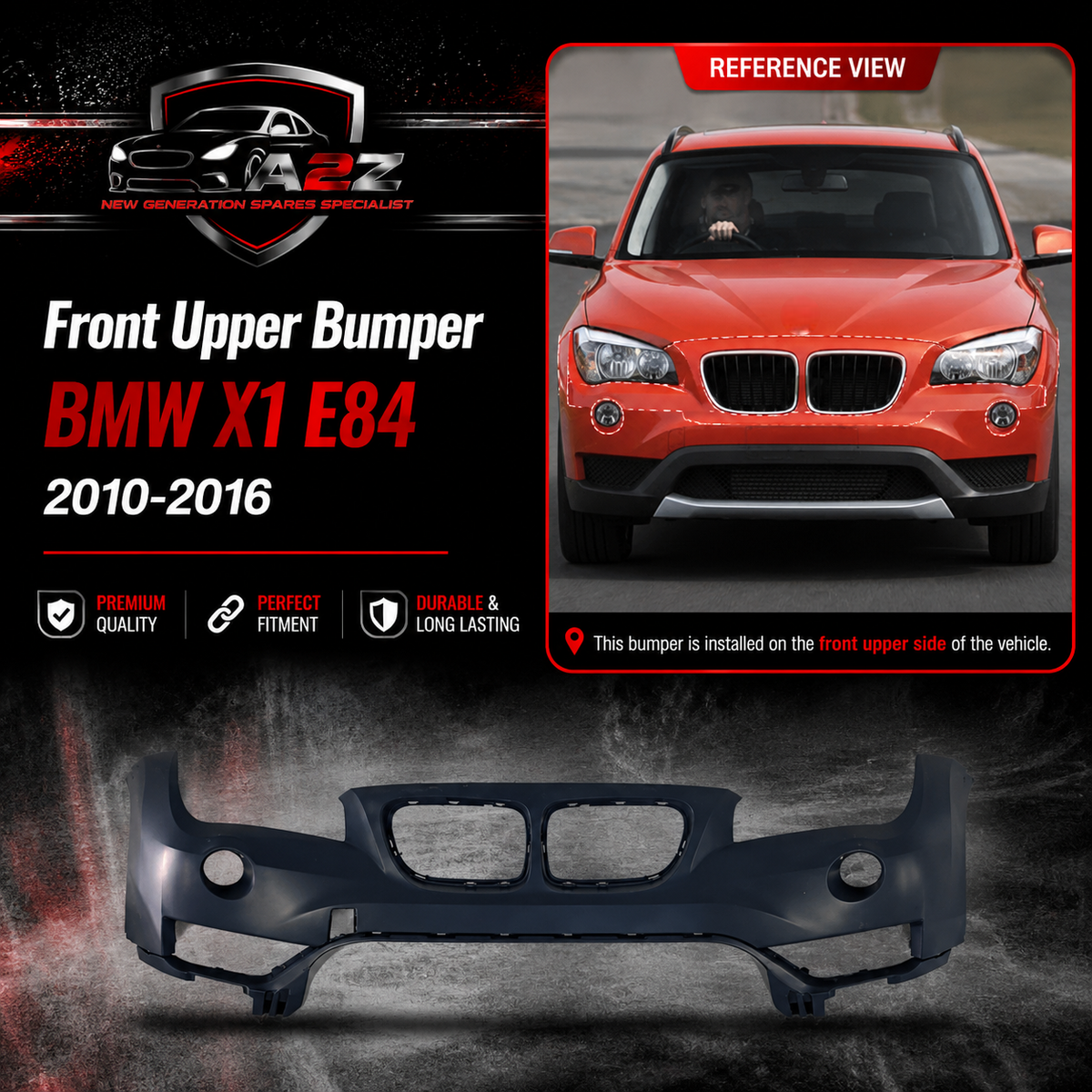 Front Upper Bumper 51117345031 Compatible With BMW  X1 E84 2010-2016 Tag no.417