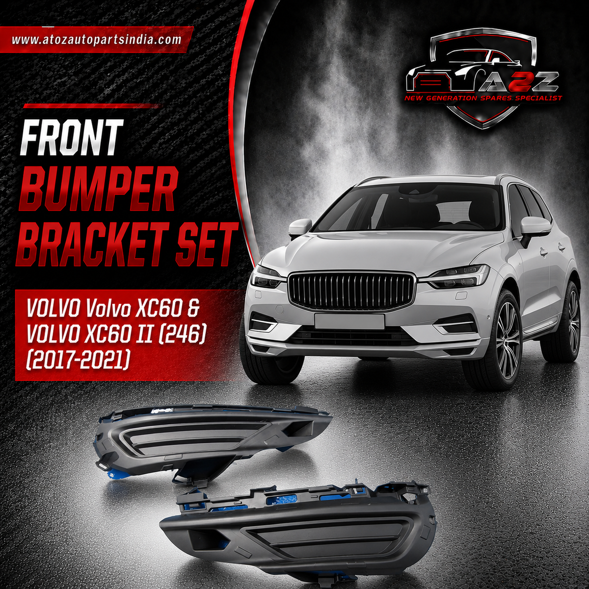 Front Bumper Bracket Right 31425182 & Left 31425181 Compatible With VOLVO  Volvo XC60 & VOLVO XC60 II (246) Tag No.2603