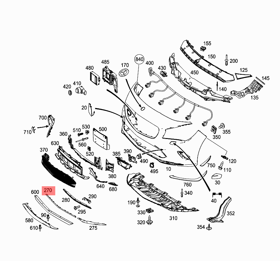 Front Bumper Chrome 1178854900 Compatible With MERCEDES-BENZ CLA Coupe (C117) 2017-2019 Tag No.112