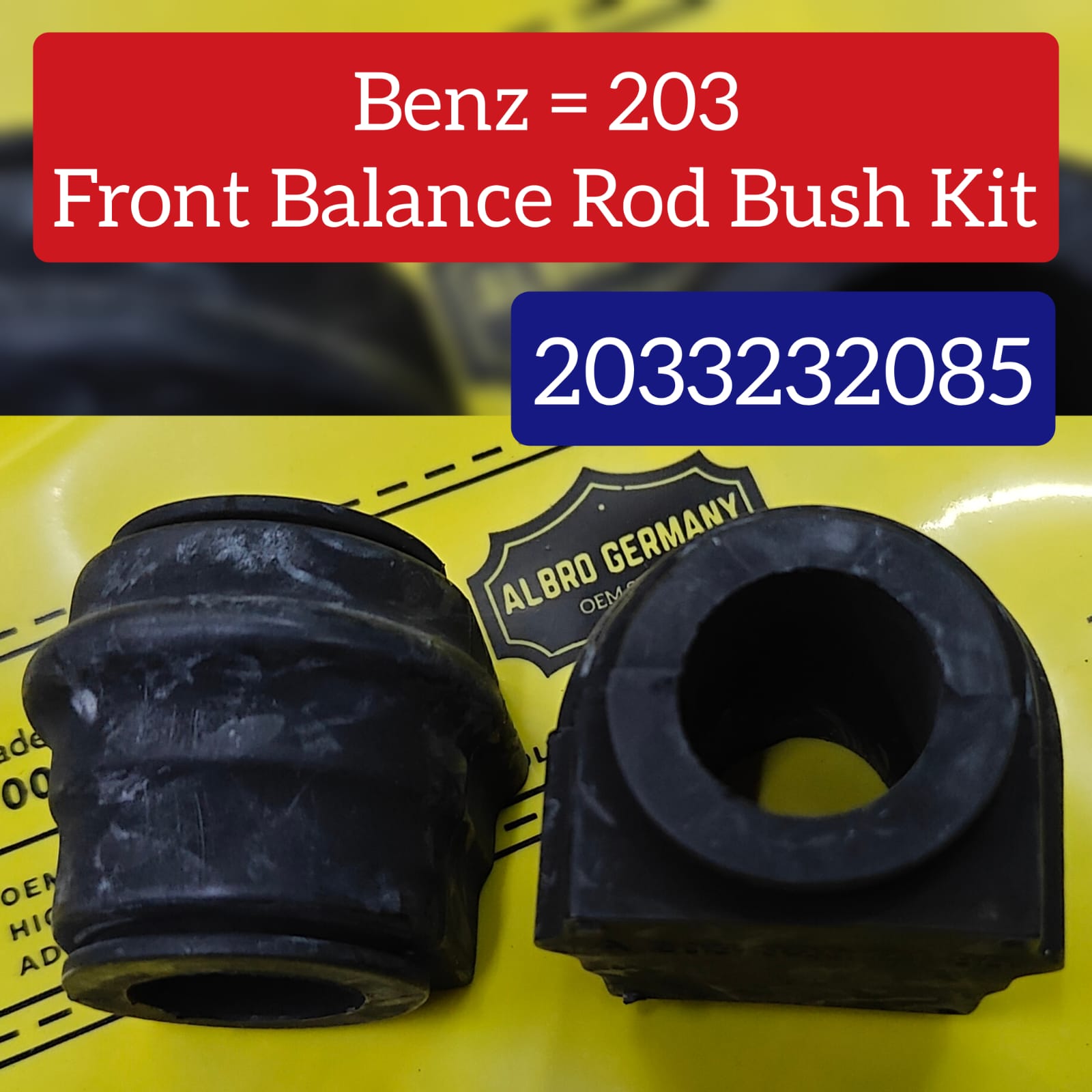 Front Stabilizer Sway Bar Bushing Kit 2033232085 A2033232085 2033230685 Compatible With MERCEDES-BENZ C-CLASS (W203)