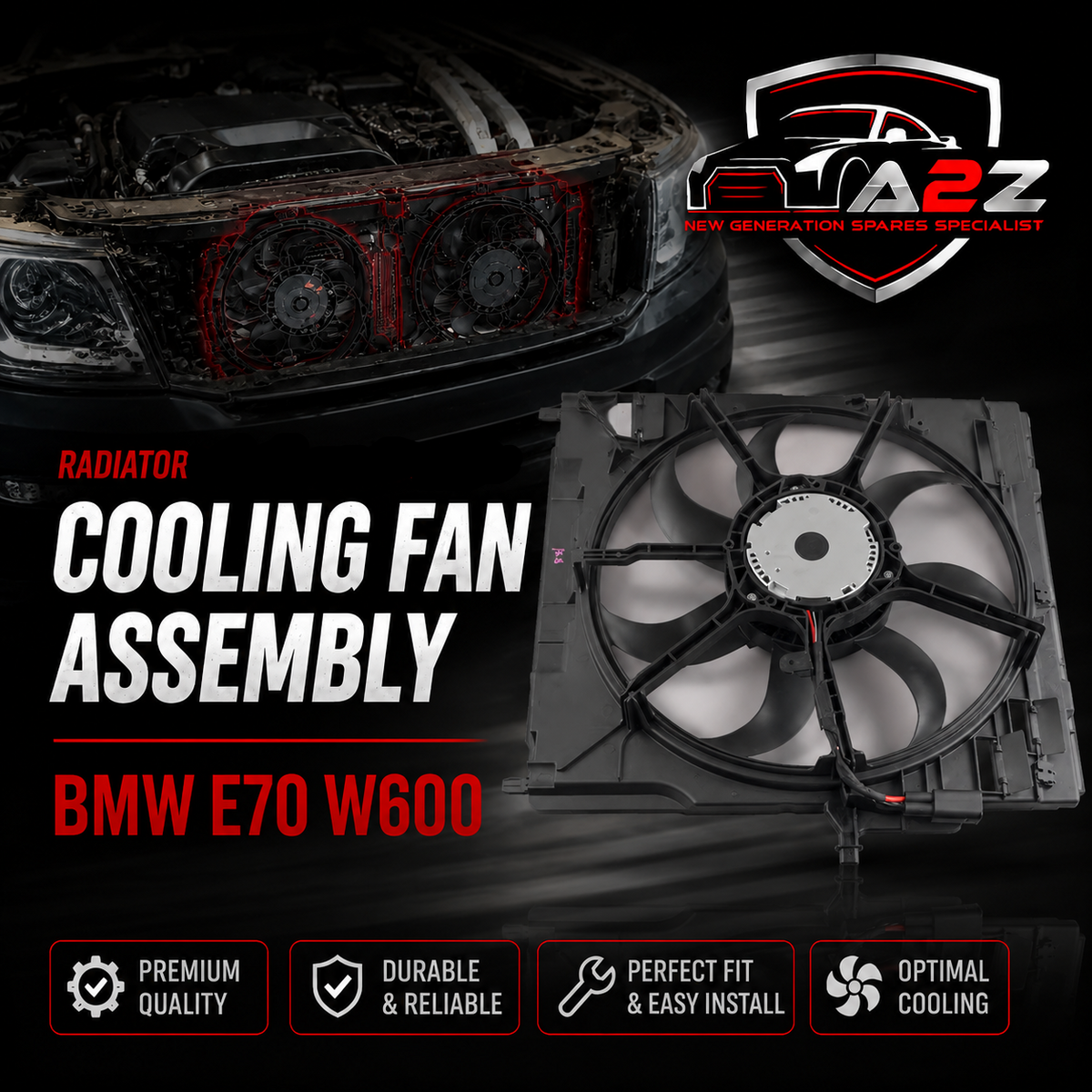Radiator Cooling Fan Assembly 17428618241 Compatible With BMW E70 W600