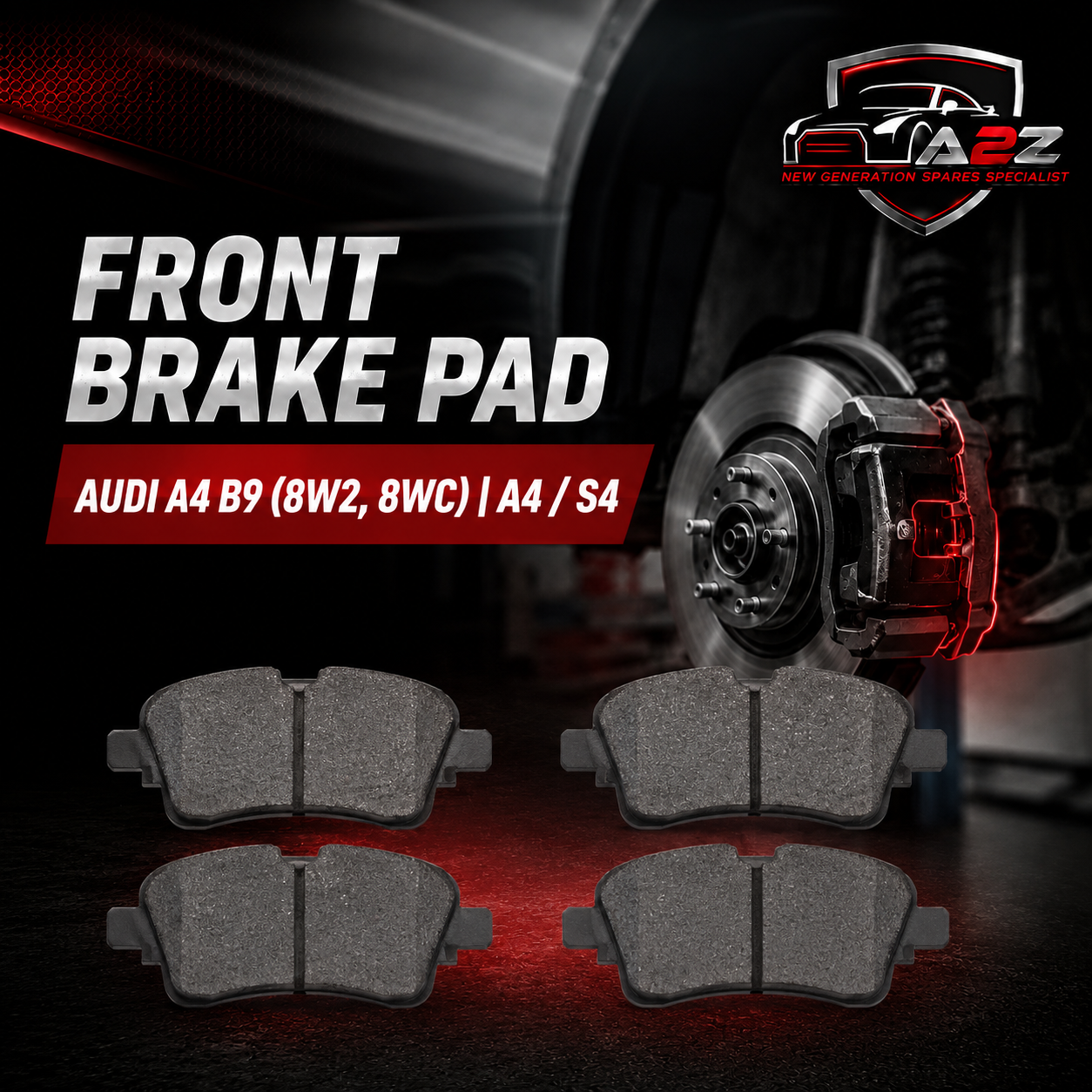 Front Brake Pad 2626503 80A698451F Compatible With AUDI A4 B9 (8W2, 8WC) | A4 / S4