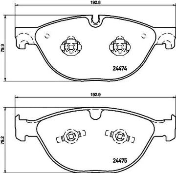 Front Brake Pad C2P26236 2447401 P36025 Compatible With JAGUAR XF I X250 & XJ X351