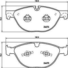 Front Brake Pad C2P26236 2447401 P36025 Compatible With JAGUAR XF I X250 & XJ X351