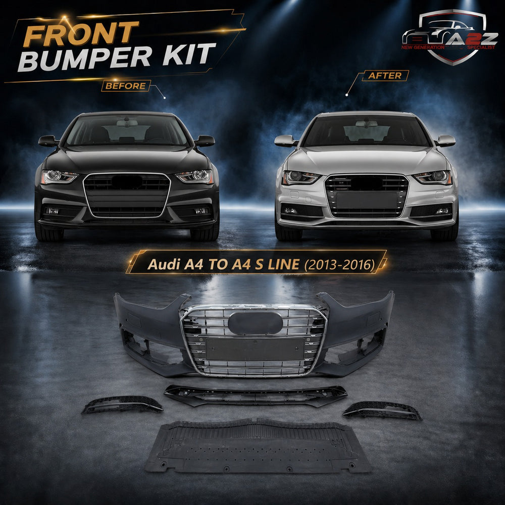 Front Bumper Kit Compatible With Audi A4 To A4 S Line  {2013-2016} FBK.2