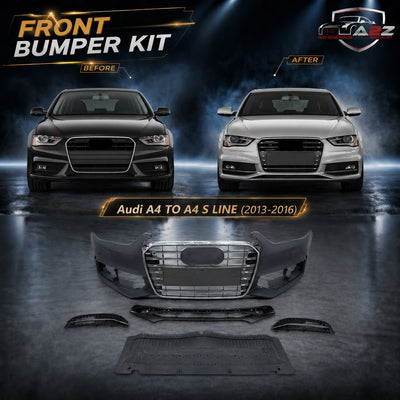 Front Bumper Kit Compatible With Audi A4 To A4 S Line  {2013-2016} FBK.2