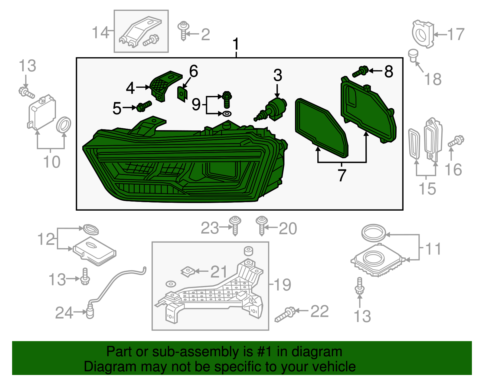 Headlight Headlamp Left 8U0941773B & Right 8U0941774B (With Blaster) Compatible With AUDI Q3 2016 - 2019 Tag No.152