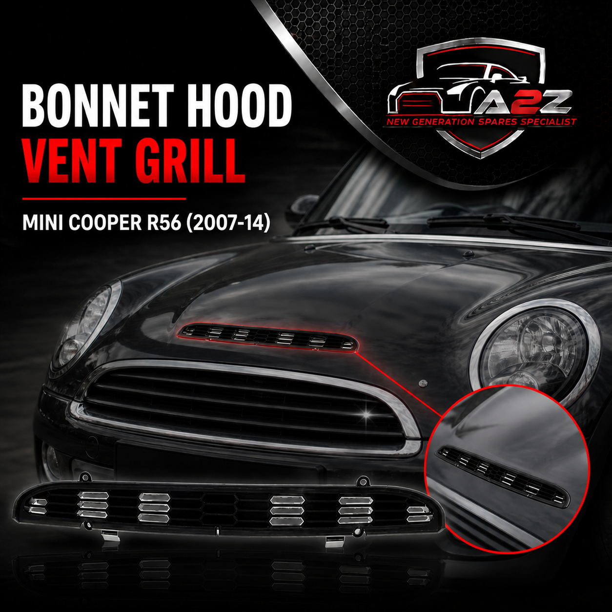 Hood Vent 51232752275 Compatible With MINI Cooper R56 (2007-14)