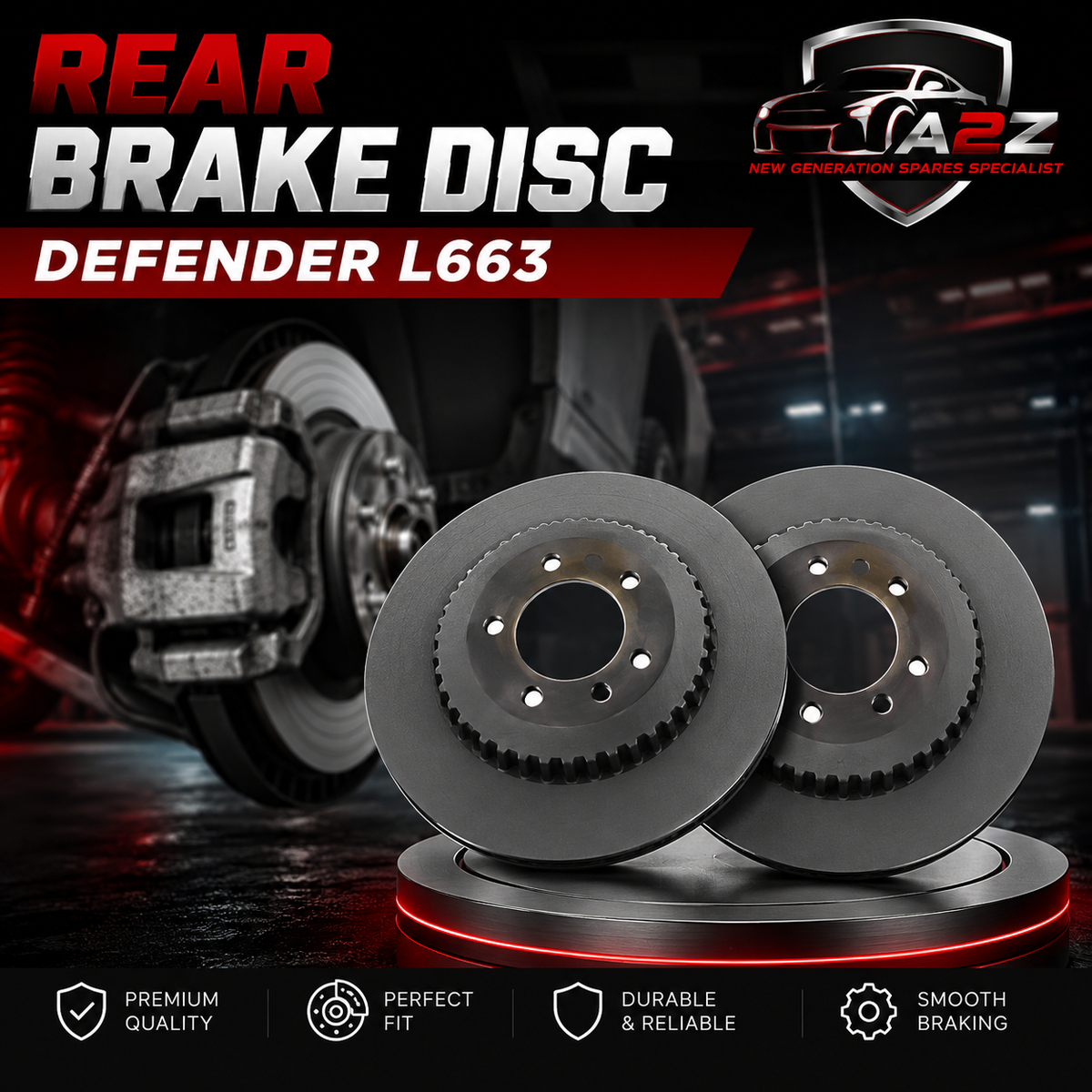 Rear Brake Disc Set LR132811  Compatible With LAND ROVER DEFENDER L663