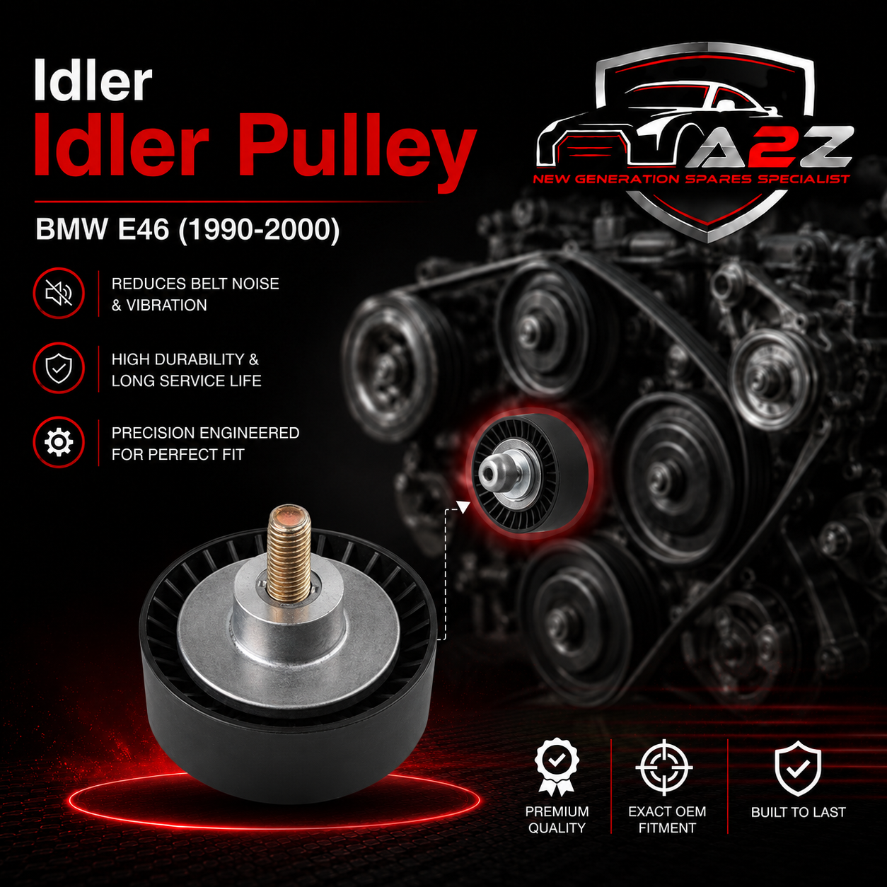Idler Pulley 11281435594 Compatible With BMW E46