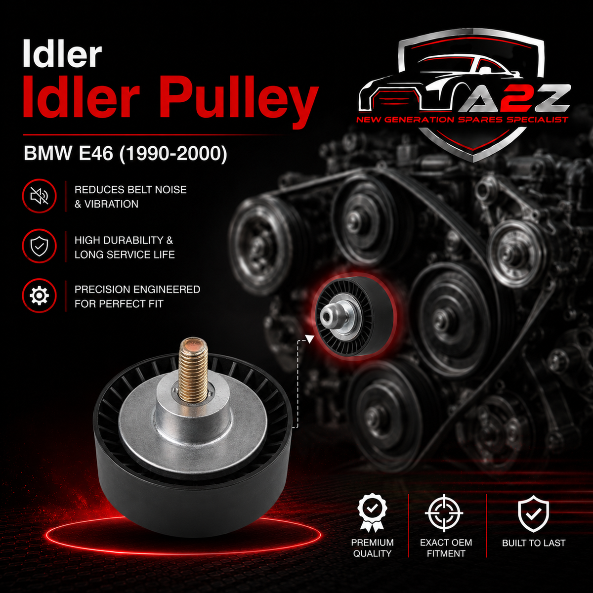 Idler Pulley 11281435594 Compatible With BMW E46