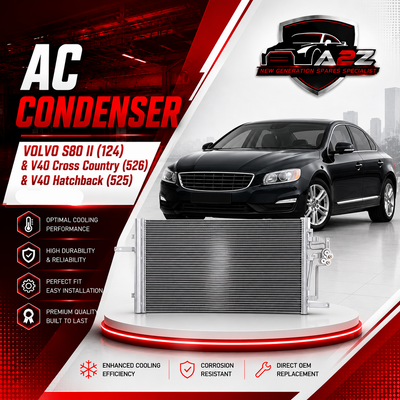 AC Condenser 31274157 Compatible with VOLVO S80 II (124) & V40 Cross Country (526) & V40 Hatchback (525) Tag No.305