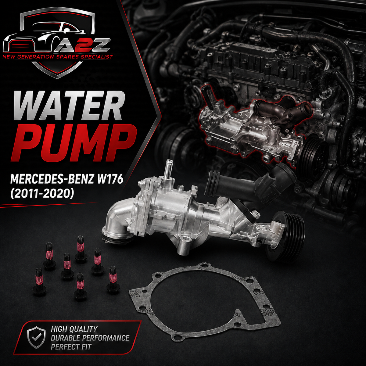 Water Pump 2702000600 A2702000600 Compatible With MERCEDES-BENZ A-CLASS (W176) & B-CLASS Sports Tourer (W246, W242) & GLA-CLASS (X156) Tag-W-71