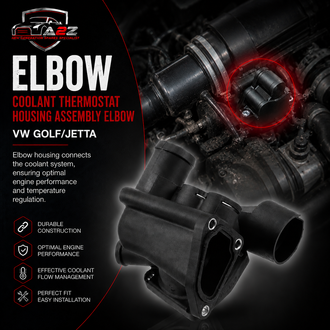Coolant Thermostat Housing Assembly Elbow 0221211117C 2212111170 Compatible With VW GOlF/JETTA Tag No.56