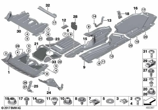 Underbody Fuel Tank Cover Right 51757158406 Compatible With BMW For X5 X6 Z4 E70 E71 E72 (2006-2008)