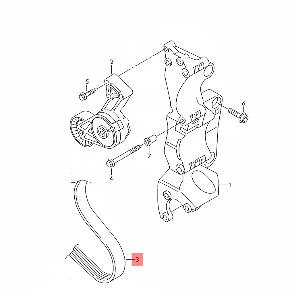 Multi Rib Belt 6DPK1195 06A260849C Compatible With SKODA OCTAVIA I (1U2) (CONTINENTAL)