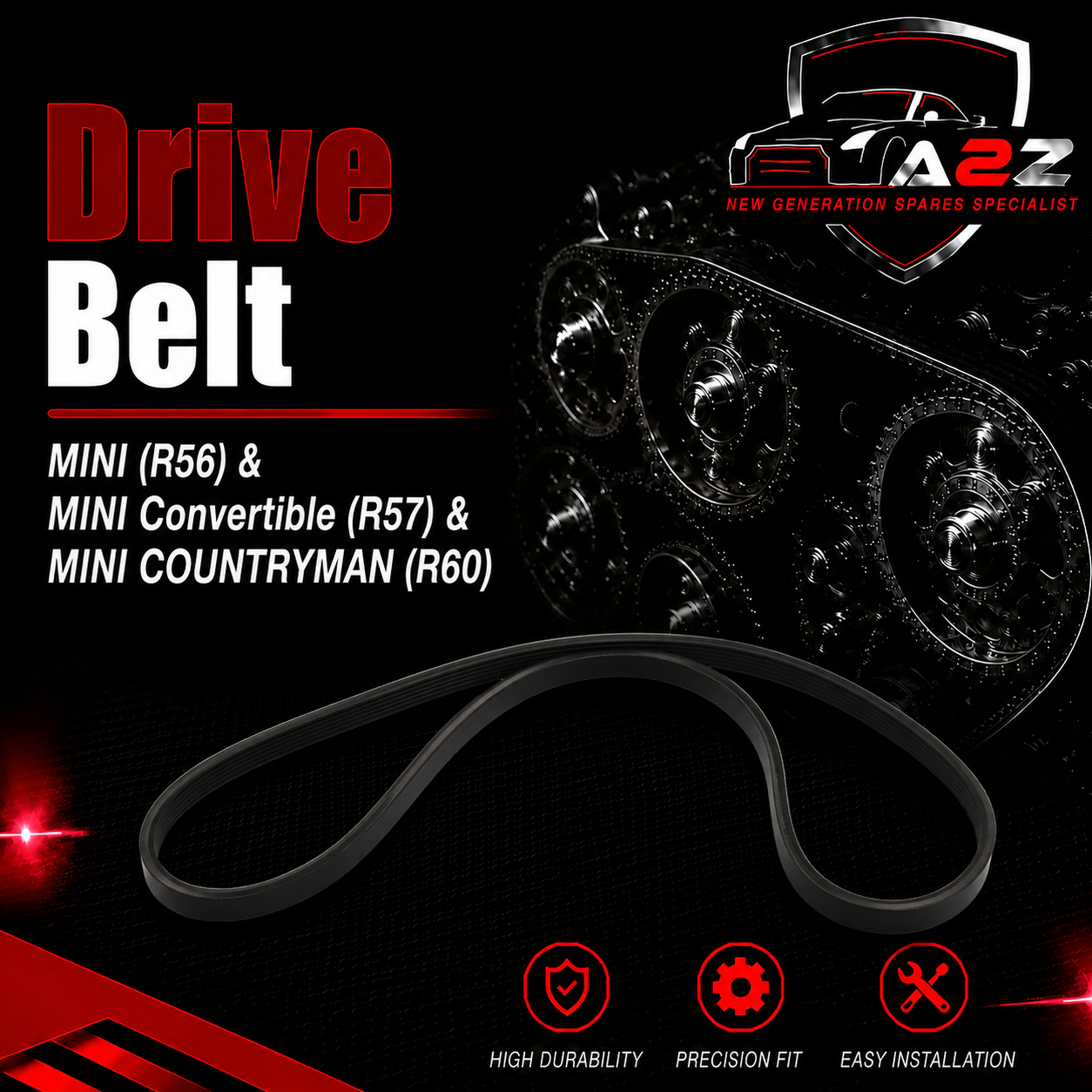 Belt 6PK684 11287566991 11287568073 Compatible With MINI (R56) & MINI Convertible (R57) & MINI COUNTRYMAN (R60) Tag-BEL-40
