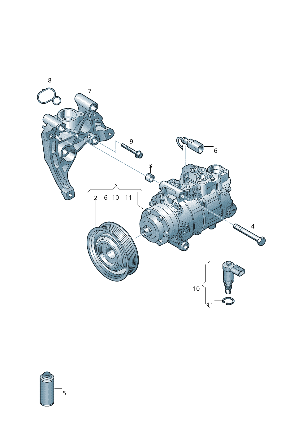 AC Compressor 4M0820803L 4M0820803J Compatible with AUDI Q7 (4MB, 4MG, 4MQ)