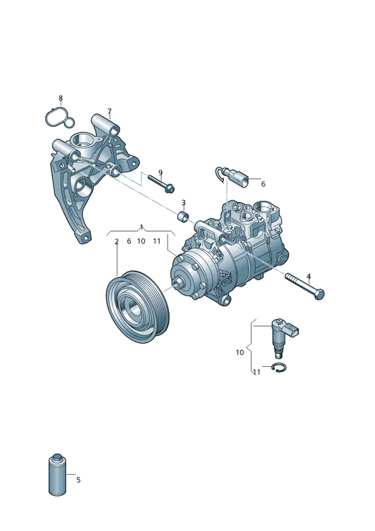 AC Compressor 4M0820803L 4M0816803L 4M0820803A 4M0820803J Compatible with AUDI Q7 (4MB, 4MG, 4MQ)
