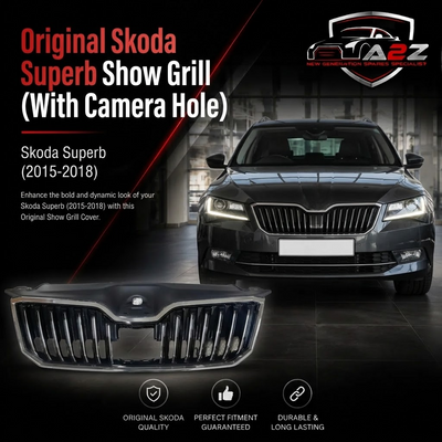 Show Grill (With Camera Hole) 3V0853653B 3V0853761 3V0853343 Compatible With Skoda Superb (2015-2018) Tag No.63