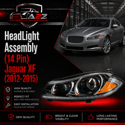 Complete Headlight Assy Left C2Z31436 & Right C2Z31435 (Both Side 14 Pin) Compatible With Jaguar XF (2012-2015) Tag No.15