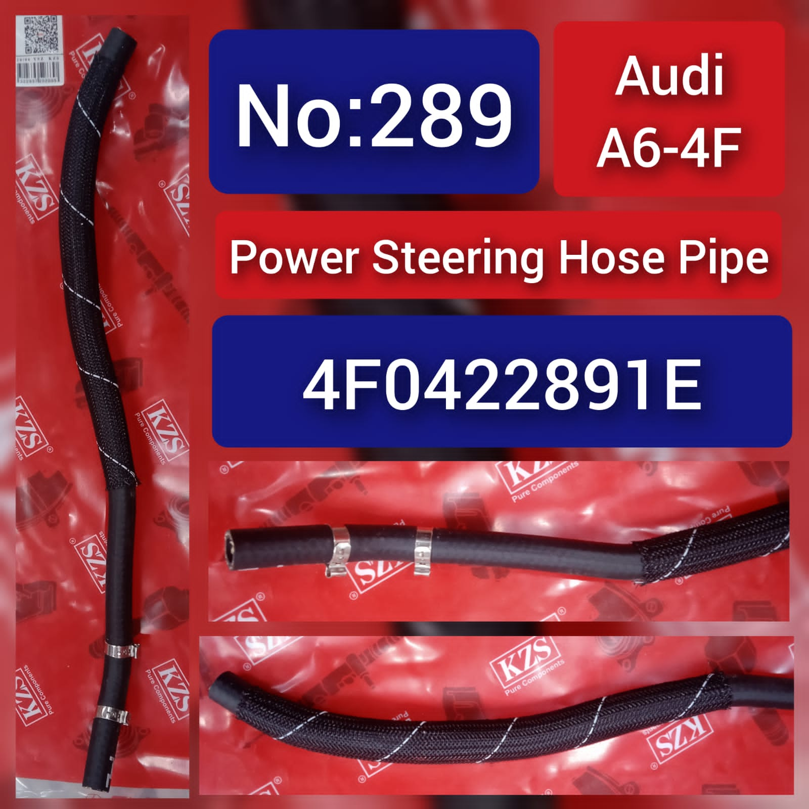 Power Steering Hose Pipe 4F0422891E  Compatible with AUDI A6 4F Tag-H-289