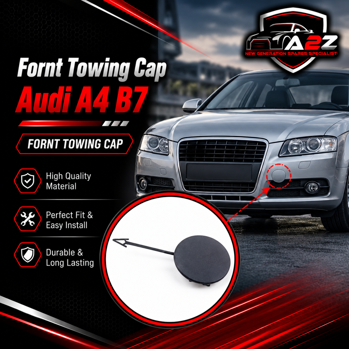 Fornt Towing Cap 8E0807241C Compatible With Audi A4 B7 (2005-2008)  Tag NO: 11