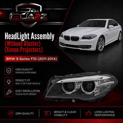 Headlight Headlamp Left & Right  (Xenon-Projectors) (Without Blaster) Compatible With BMW 5-Series F10 (2011-2014)