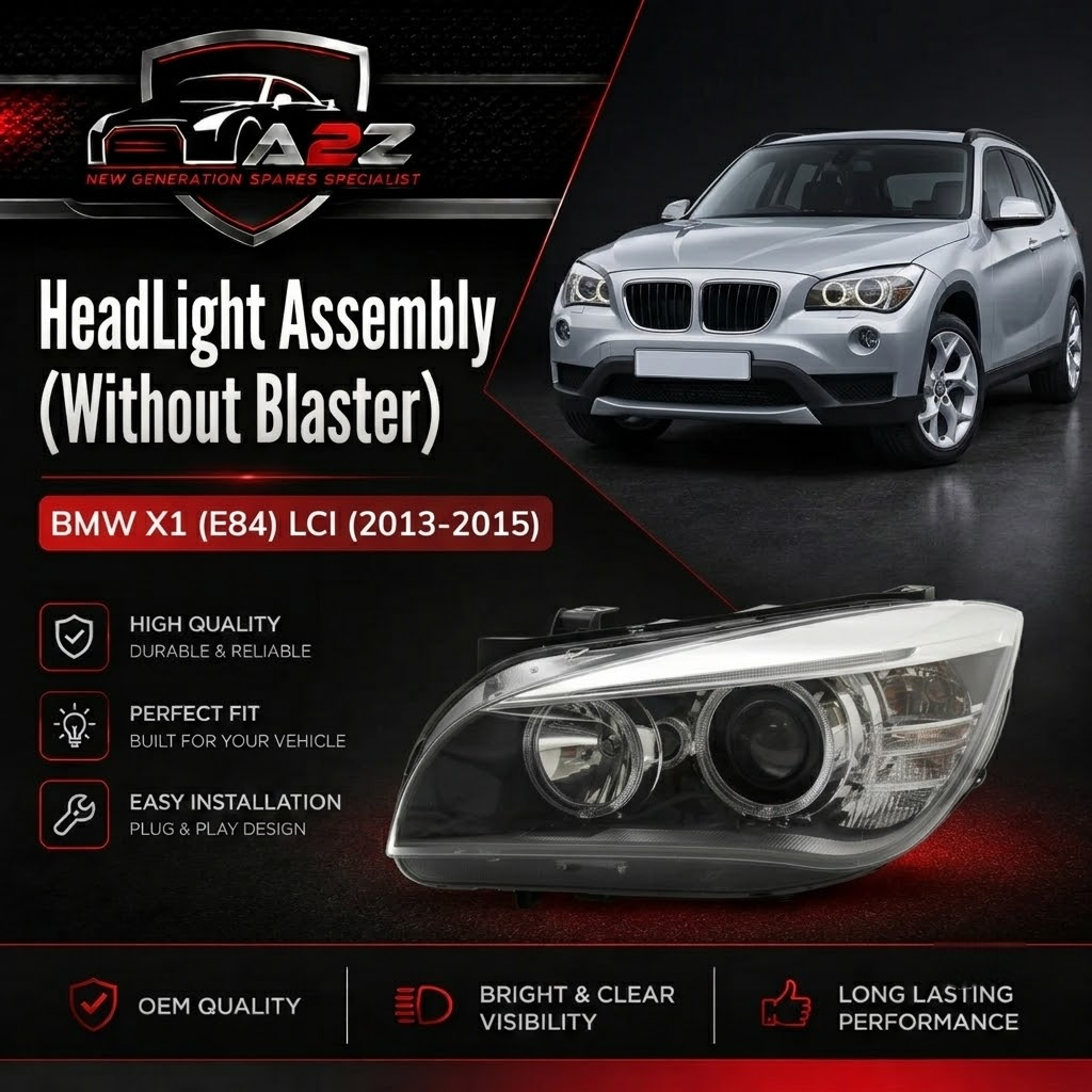 Complete Headlight Assy Left 63117290261 & Right 63117290262 (Without Blaster) Compatible With  BMW X1 (E84) LCI (2013-2015) Tag No.53
