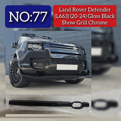 Gloss Black Show Grill Chrome Compatible With Land Rover Defender (L663) (2020-2024) Tag No.77