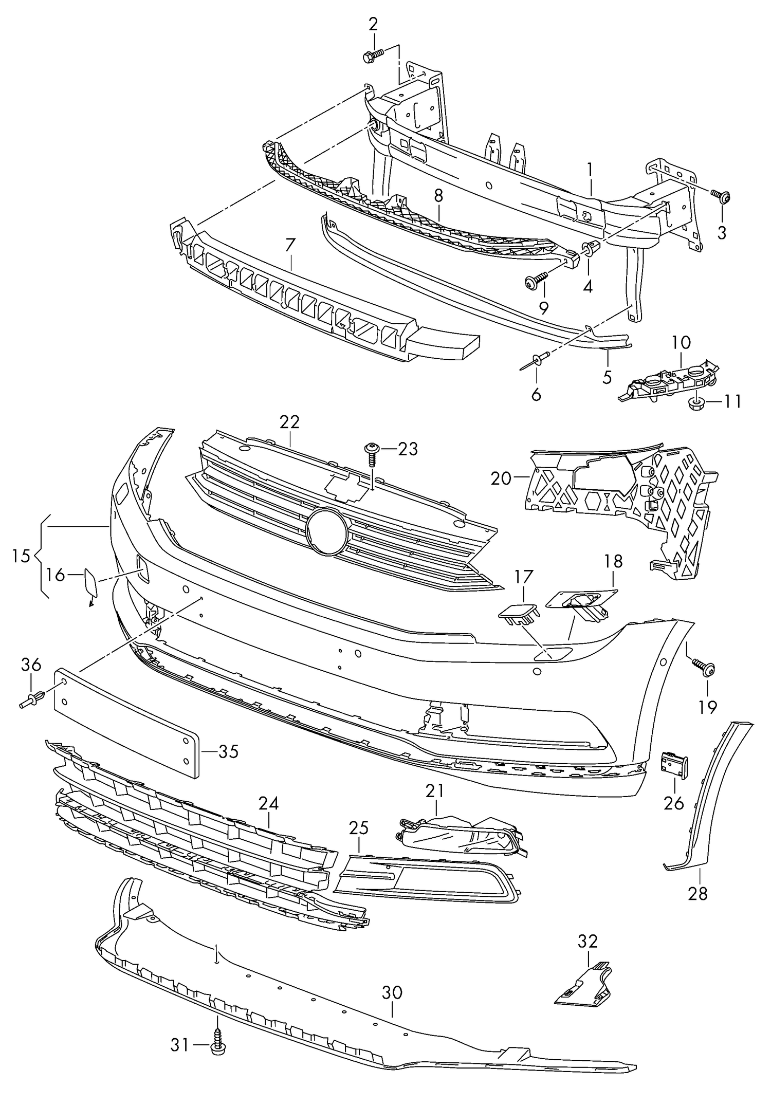 Front Bumper Bracket Left 3GD807177 Right 3GD807178 Compatible With Volkswagen PASSAT B8 (362) Tag No.310