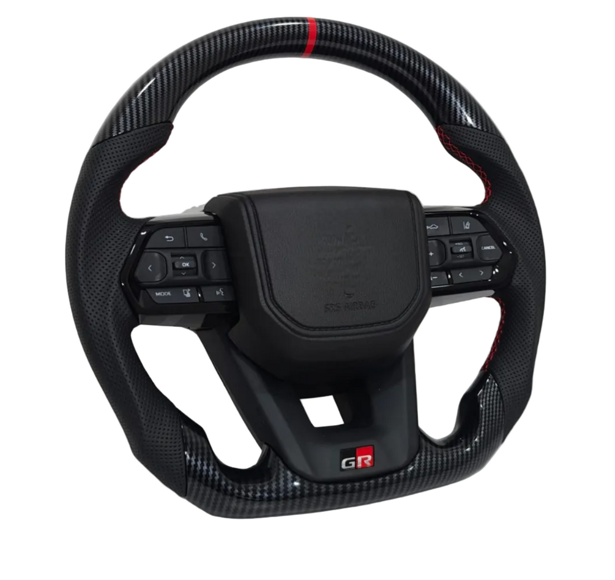 Carbon Black Steering Wheel (Fibre) Compatible With Toyota LC300