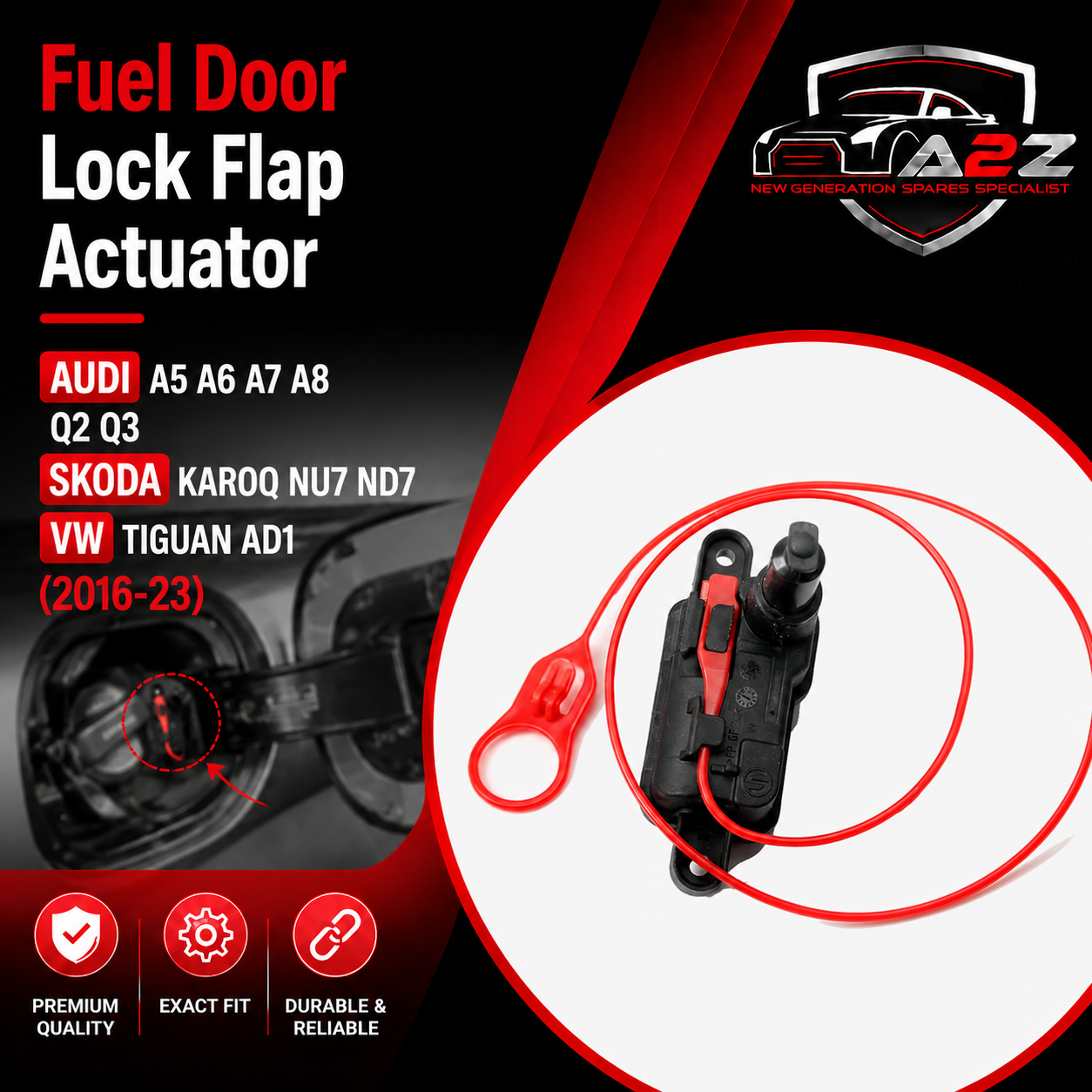 Fuel Door Lock Flap Actuator 8S0862153 4M0862153 8S0862153A Compatible With 8S-AUDI A5 A6 A7 A8 Q2 Q3  & SKODA KAROQ NU7 ND7 &  VW TIGUAN AD1 (2016-23)